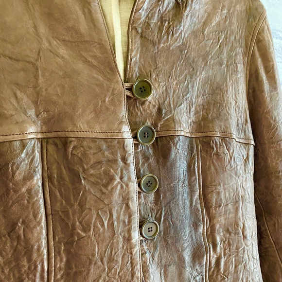 GORGEOUS DUARTE JEANS TEXTURED REAL LEATHER JACKET - L - Picture 3 of 9